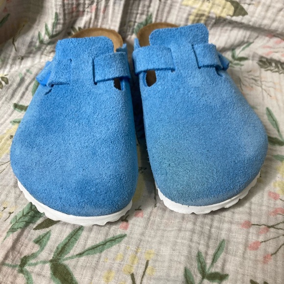 Birkenstock Boston BS Sky Blue Suede Clogs Womens Size EU 39 US 8/8.5 - Picture 1 of 10